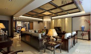 中国古典风格三室两厅2014家装客厅效果图