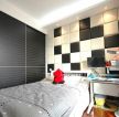 黑白简约50平米两室一厅小平米卧室装修效果图
