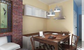 现代中式风格 50平米 两室一厅 厨房餐厅一体 