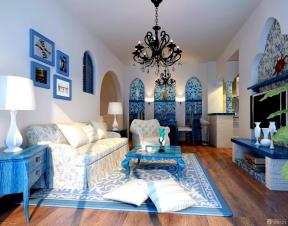 地中海风格设计 60平米 两室一厅 两居室装修效果图大全 