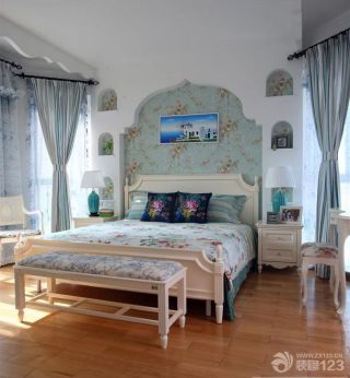 地中海90平米两室两厅大卧室装修设计效果图