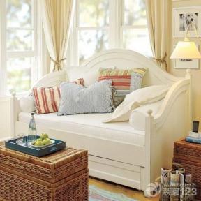 韩式田园风格小户型多功能沙发床实景图