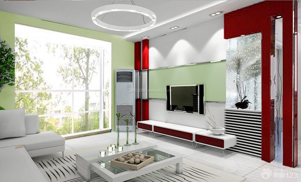 现代简约风格90平米两室一厅客厅装修设计效果图