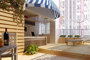 楼顶阳台装修设计：休闲时光的时尚享受
