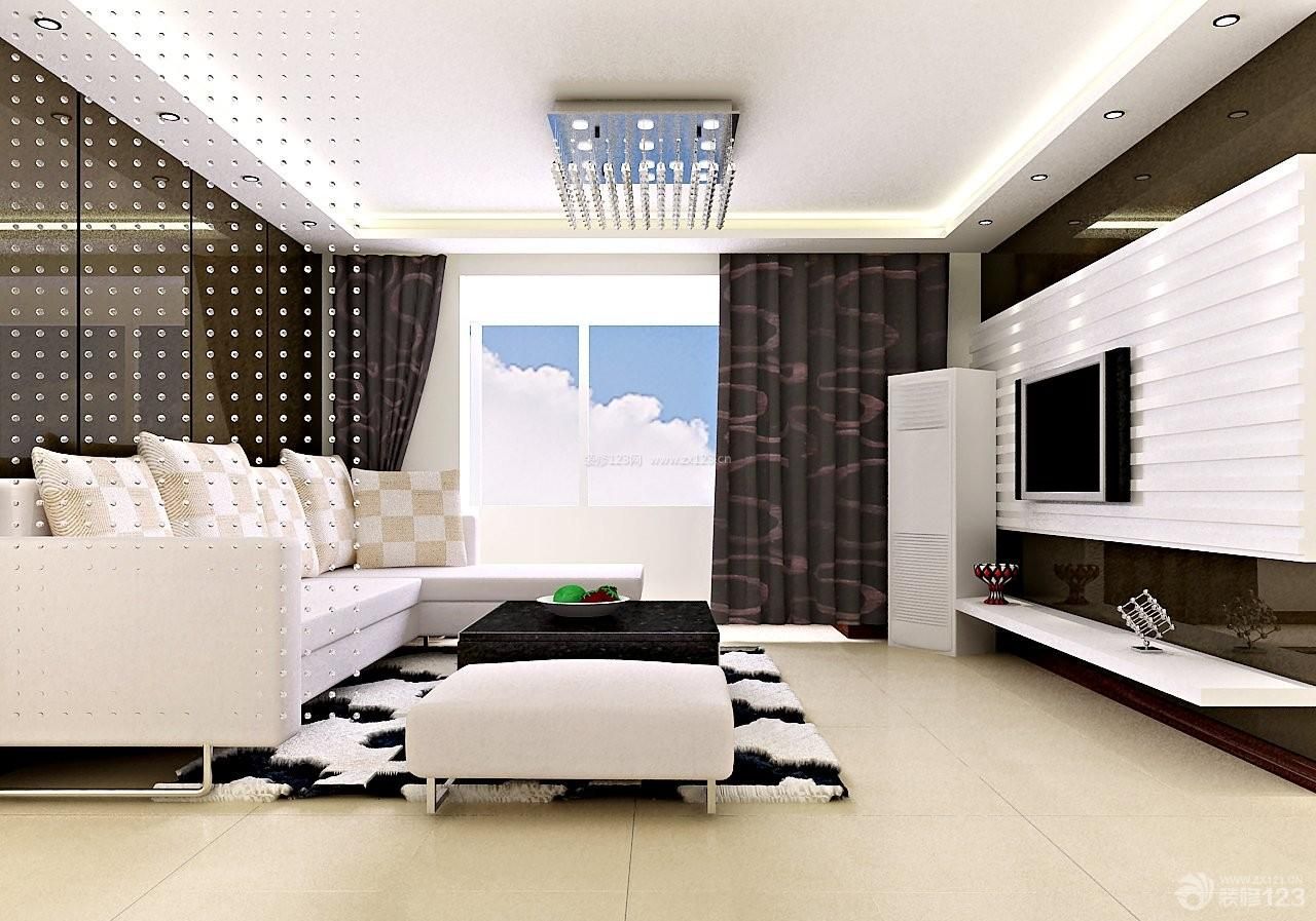 现代简约风格70平米两室一厅家居客厅装潢效果图