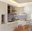 现代简约风格80平米房子三室一厅厨房餐厅一体装修效果图