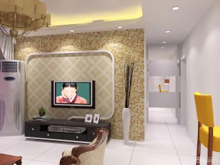客厅电视背景墙马赛克与墙纸设计图