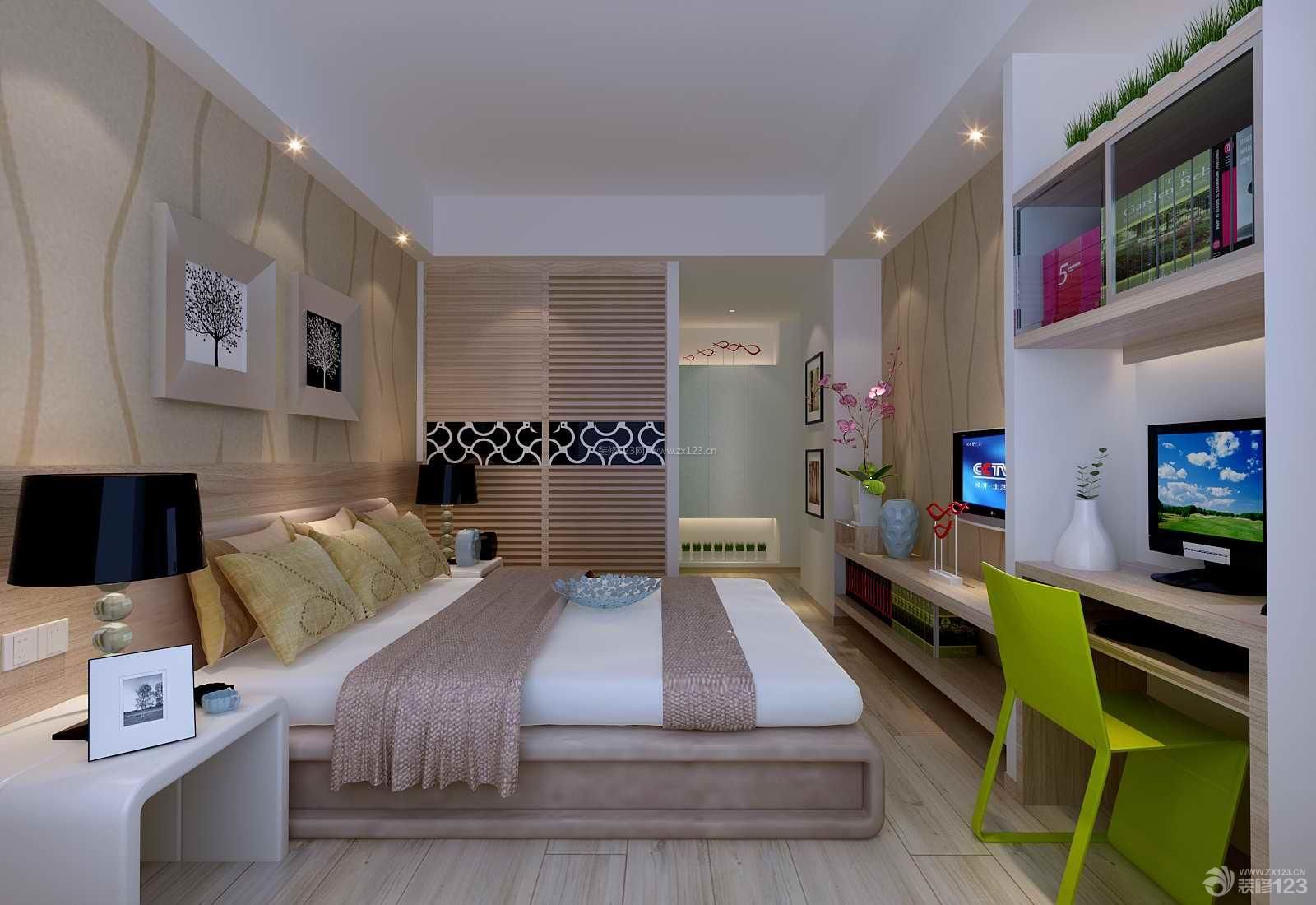 现代简约家具图片卧室颜色搭配效果图