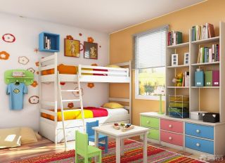 简约室内设计80平米房子三室一厅儿童卧室装修效果图