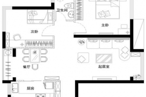 广州装修设计：80平米二居室的简约时尚