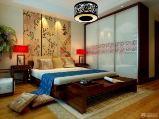中式装修风格80平米三室一厅卧室装饰图片