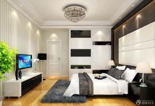 黑白简约60平米两室一厅室内卧室装修效果图