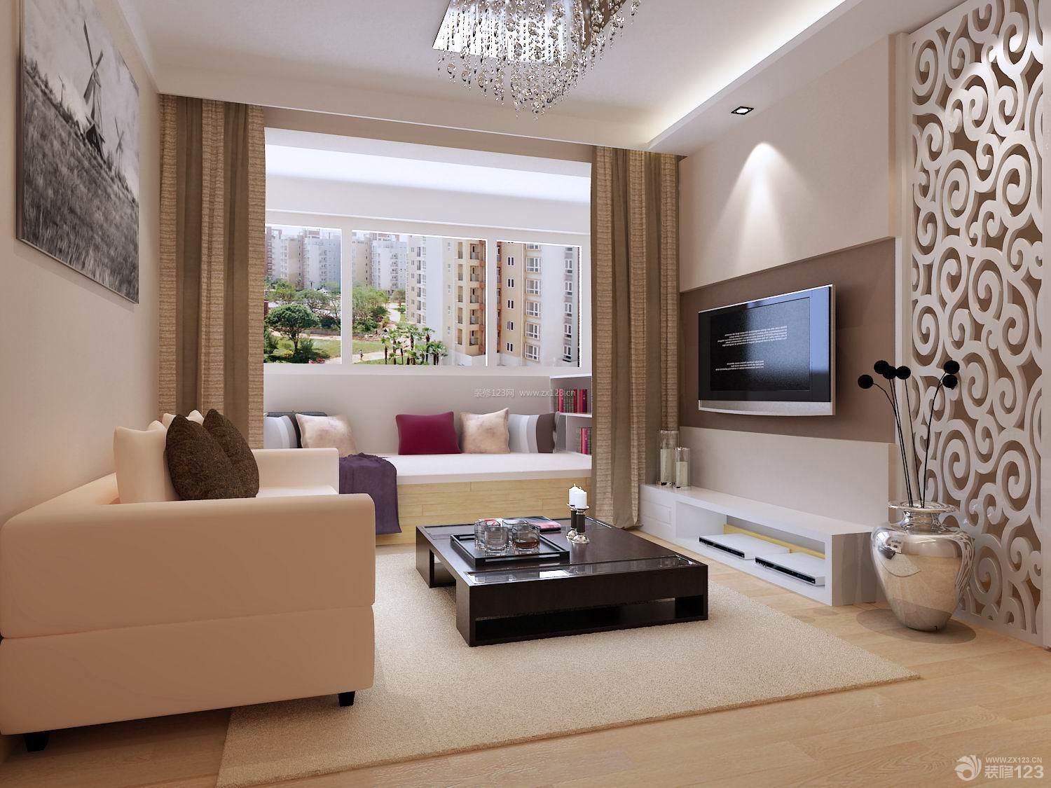 2014最新两居室客厅装修设计效果图