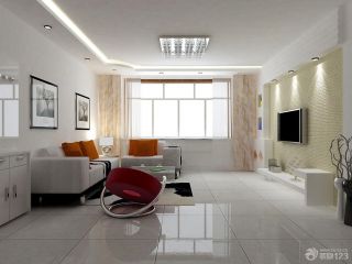 最新简约风格90平米三居室客厅装修设计效果图