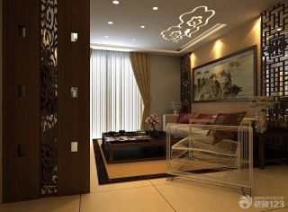 中式风格客厅沙发背景墙装饰效果图