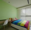 简约设计小户型卧室翠绿色墙面装修效果图