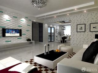 时尚90平两居室客厅最新设计效果图