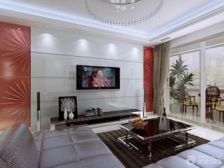 现代家居三室两厅客厅装潢设计电视背景墙效果图