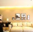 暖色调2013简约客厅沙发背景墙装修实景图