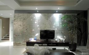 玻璃电视背景墙 家庭中式 
