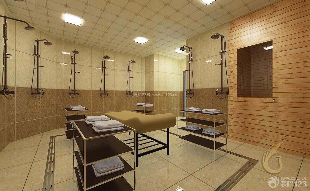 350平米整体淋浴房置物架装修设计效果图