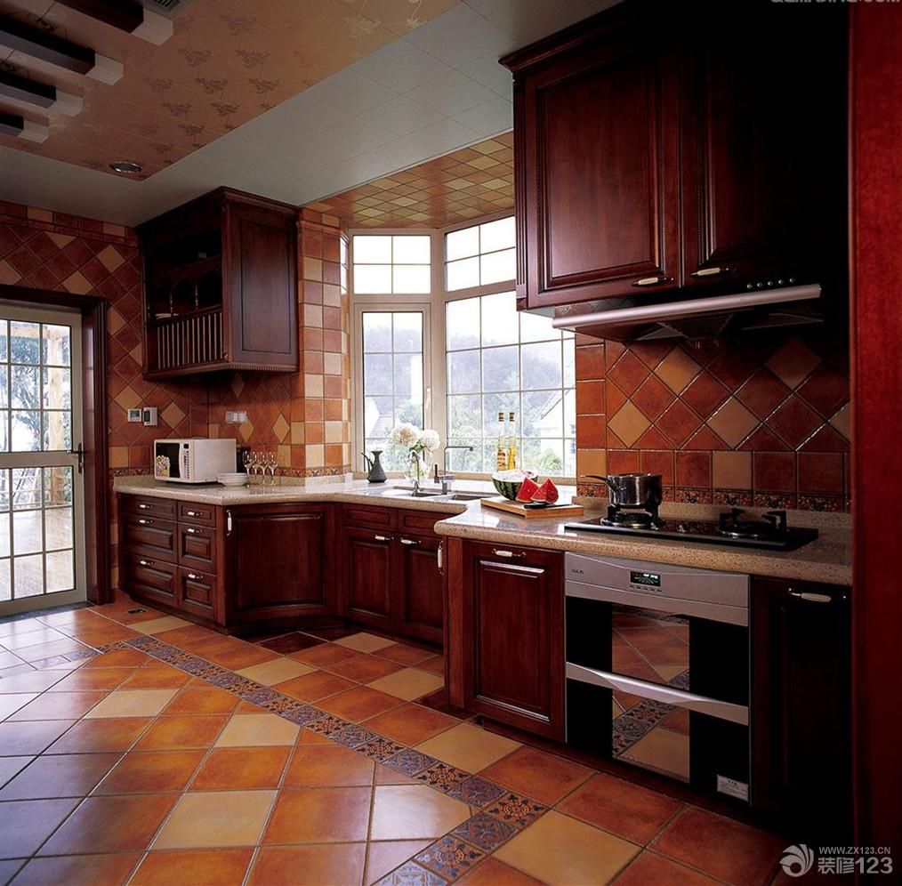美式风格厨房橱柜颜色效果图欣赏