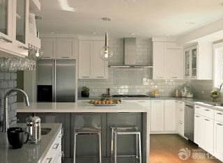 冷色系厨房橱柜装修设计图片欣赏