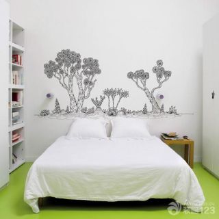 卧室床头背景墙创意装修实景图