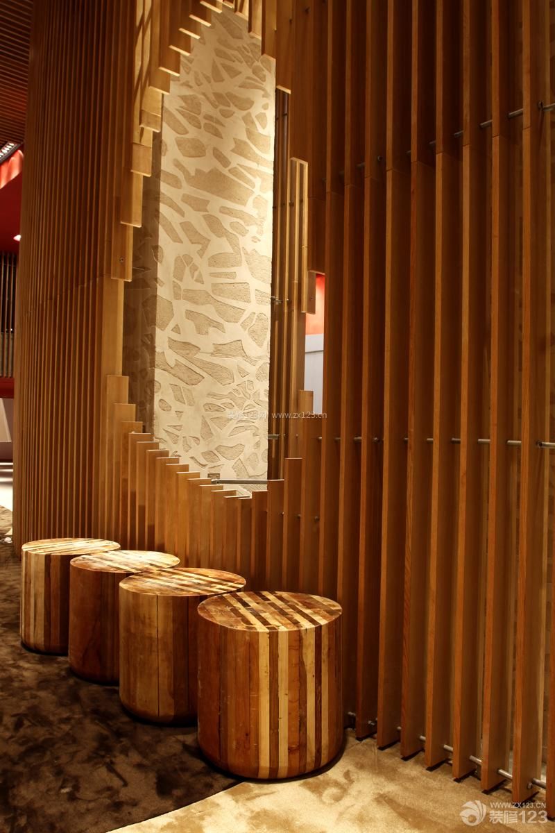 创意会所镂空背景墙装修效果图