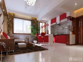 现代风格小户型厨房橱柜颜色装修实景图