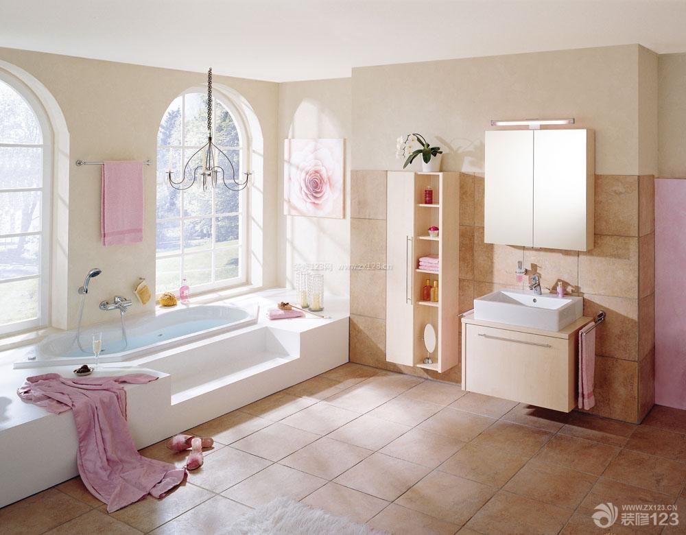 简欧风格别墅室内卫浴装修设计效果图片
