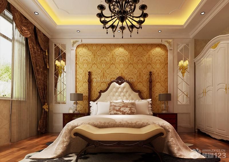 欧式风格别墅卧室装修设计效果图片