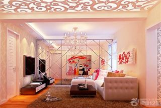 时尚婚房小平米客厅装修设计效果图欣赏