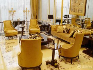 暖色调欧式家装设计大客厅效果图