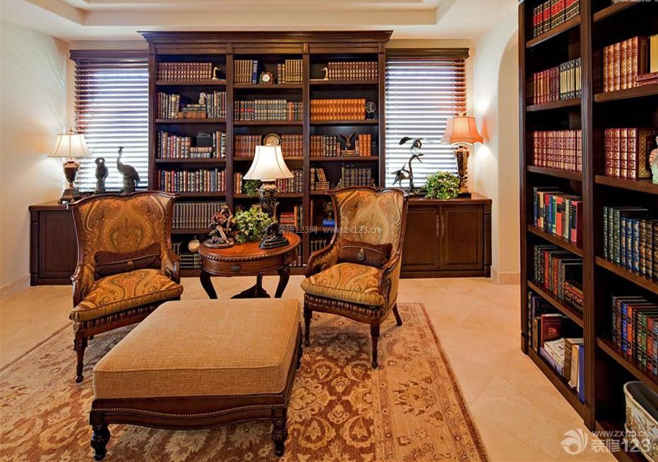 简约美式书房装修效果图大全2014图片