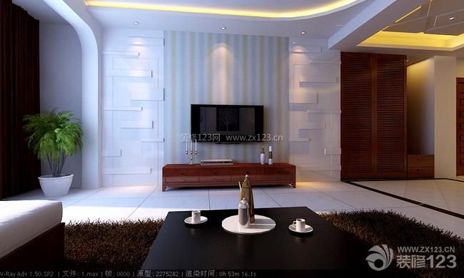 最新现代家居客厅影视墙效果图