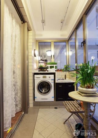 现代风格阳台洗衣机装修样板间图片欣赏