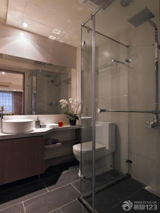 现代风格卫生间淋浴房隔断装修实景图欣赏