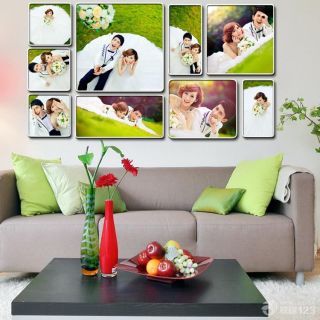 情侣照片沙发背景墙效果图片欣赏