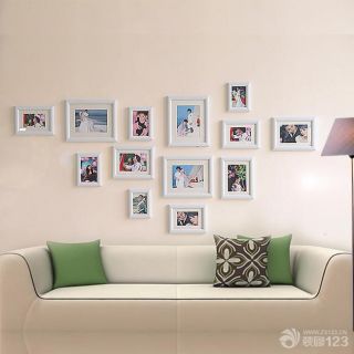 简洁型情侣照片沙发背景墙图片