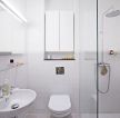 简洁卫生间浴室一体白色瓷砖装饰效果图