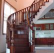 中式实木楼梯扶手装修样板间设计
