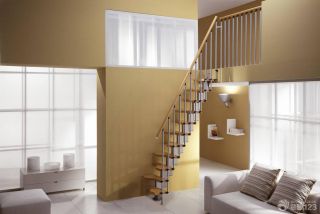 现代简约钢木楼梯装修样板间设计