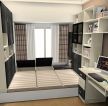 温馨现代风格小户型卧室书房样板房效果图