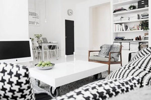 客厅装修设计，黑白简洁设计