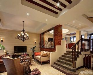 家庭装修混搭风格室内楼梯设计效果图欣赏