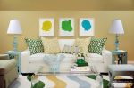 小清新现代客厅沙发颜色搭配效果图
