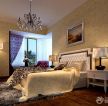 现代家居卧室颜色搭配花纹壁纸装修设计图