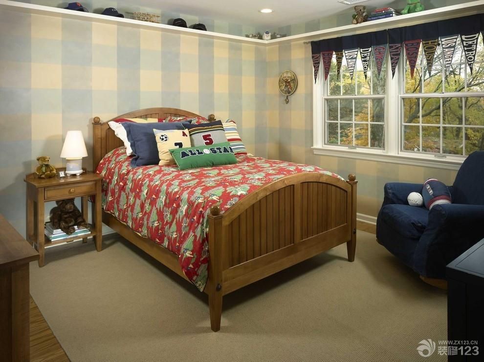 美式混搭7平米儿童卧室装修实景图