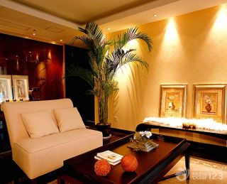 新中式风格家庭休闲区室内装饰花图片欣赏